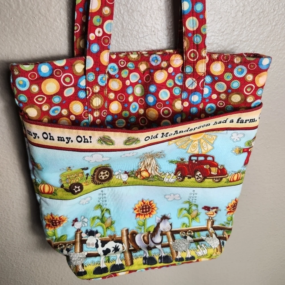 Handmade Old McAnderson Had a Farm Medium Tote |11Wx12Hx5D